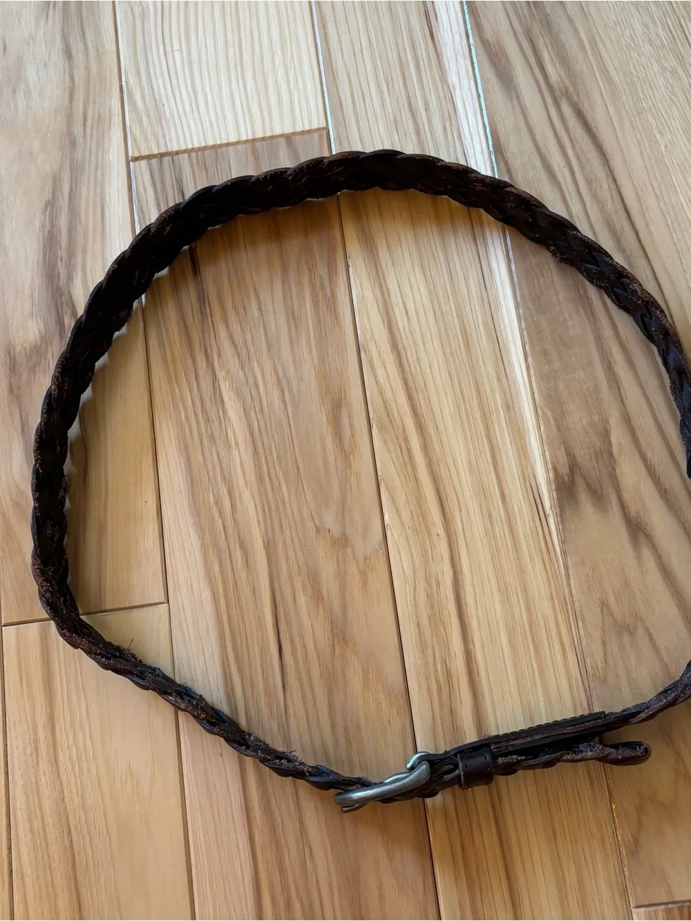 Vintage Y2K Aeropostale Brown Leather Braided Belt